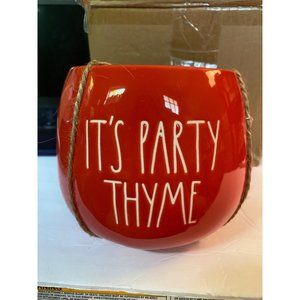 Rae Dunn It's Party Thyme Herb Planter Bowl Canister Vase Fall